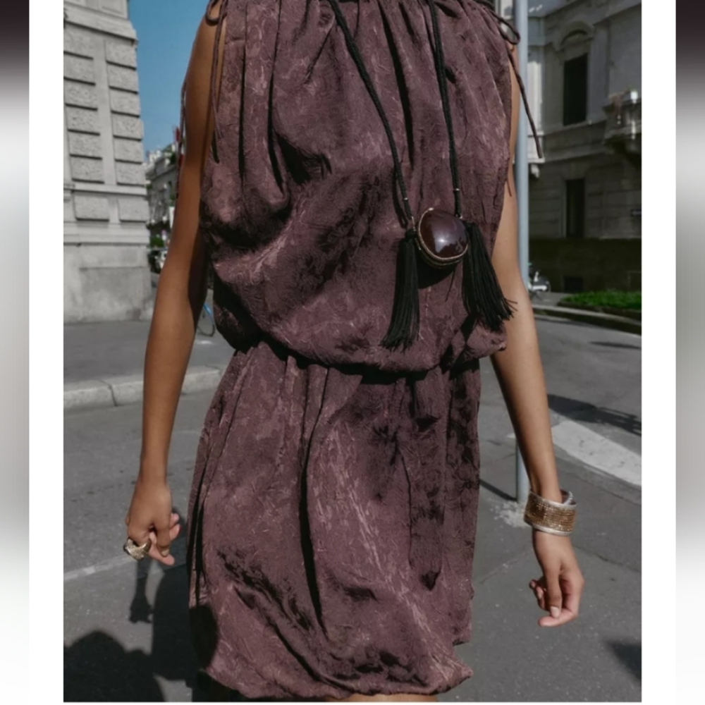 Zara Chocolate Mini Dress - Picture 2 of 6